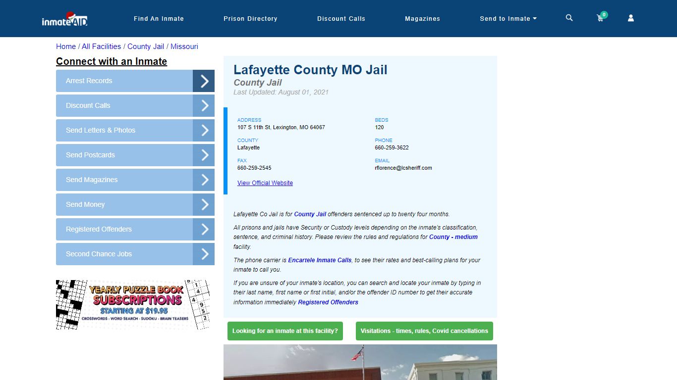 Lafayette County MO Jail - Inmate Locator - Lexington, MO
