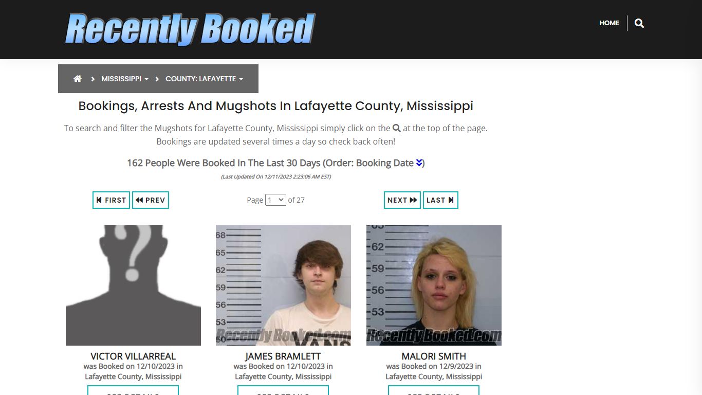 Bookings, Arrests and Mugshots in Lafayette County, Mississippi